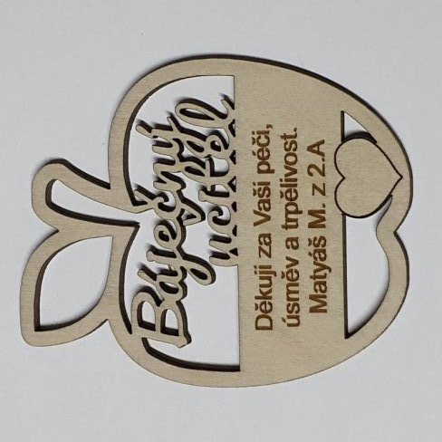 bajecny ucitel jablko drevene